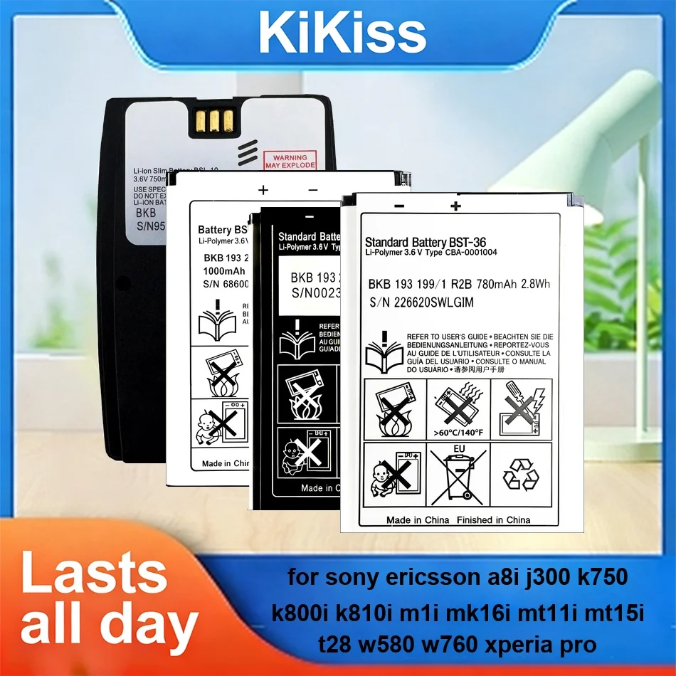Batería Bst-36 Bst-33 Bst-37 para Sony Ericsson a8i J300 K750 k800i k810i m1i mk16i mt11i mt15i T28 W580 W760 para Xperia Pro