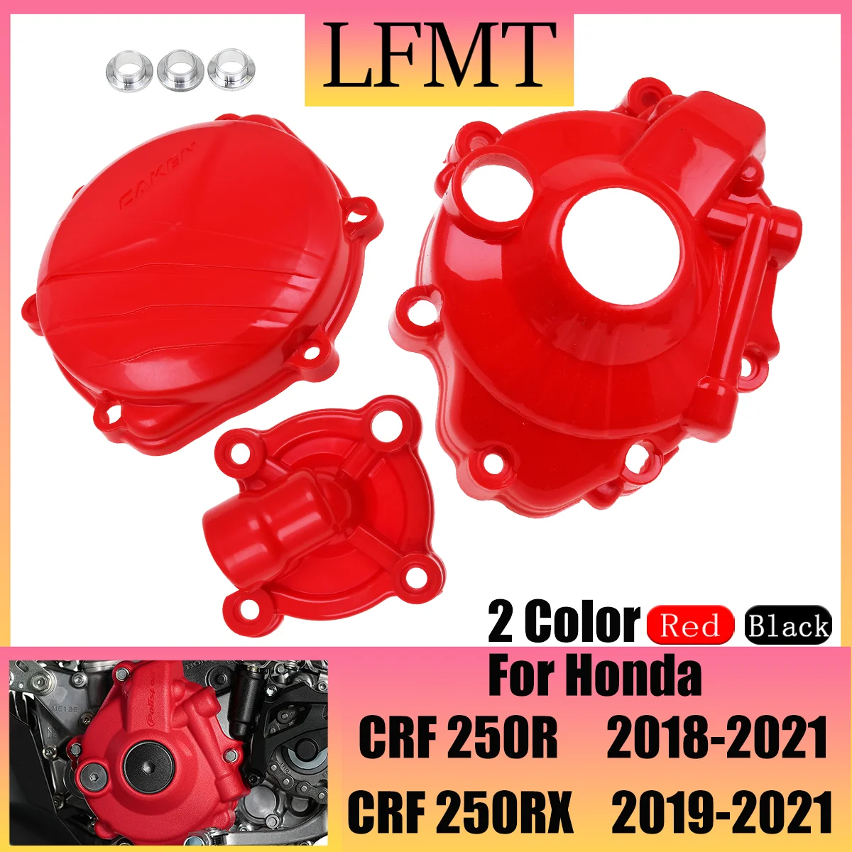 

CAKEN Motorcycle Ignition Guard Water Pump Cover Clutch Protector For Honda CRF 250R 250RX CRF250R CRF250RX 2018 2019 2020 2021