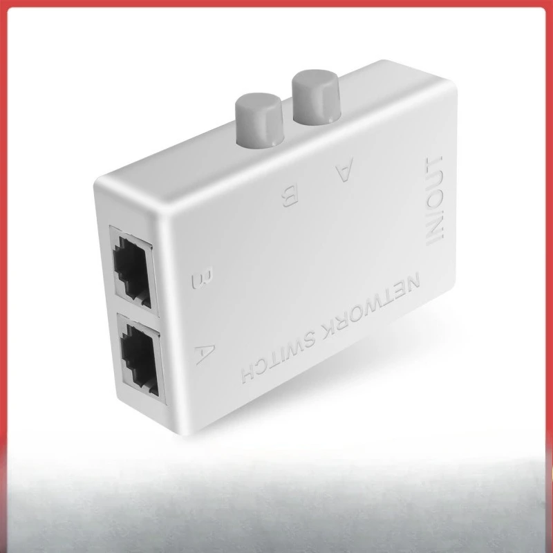 2 Port RJ45 Splitter Mini Internet Internal External Network Two in one out bilater Switcher RJ45-2M