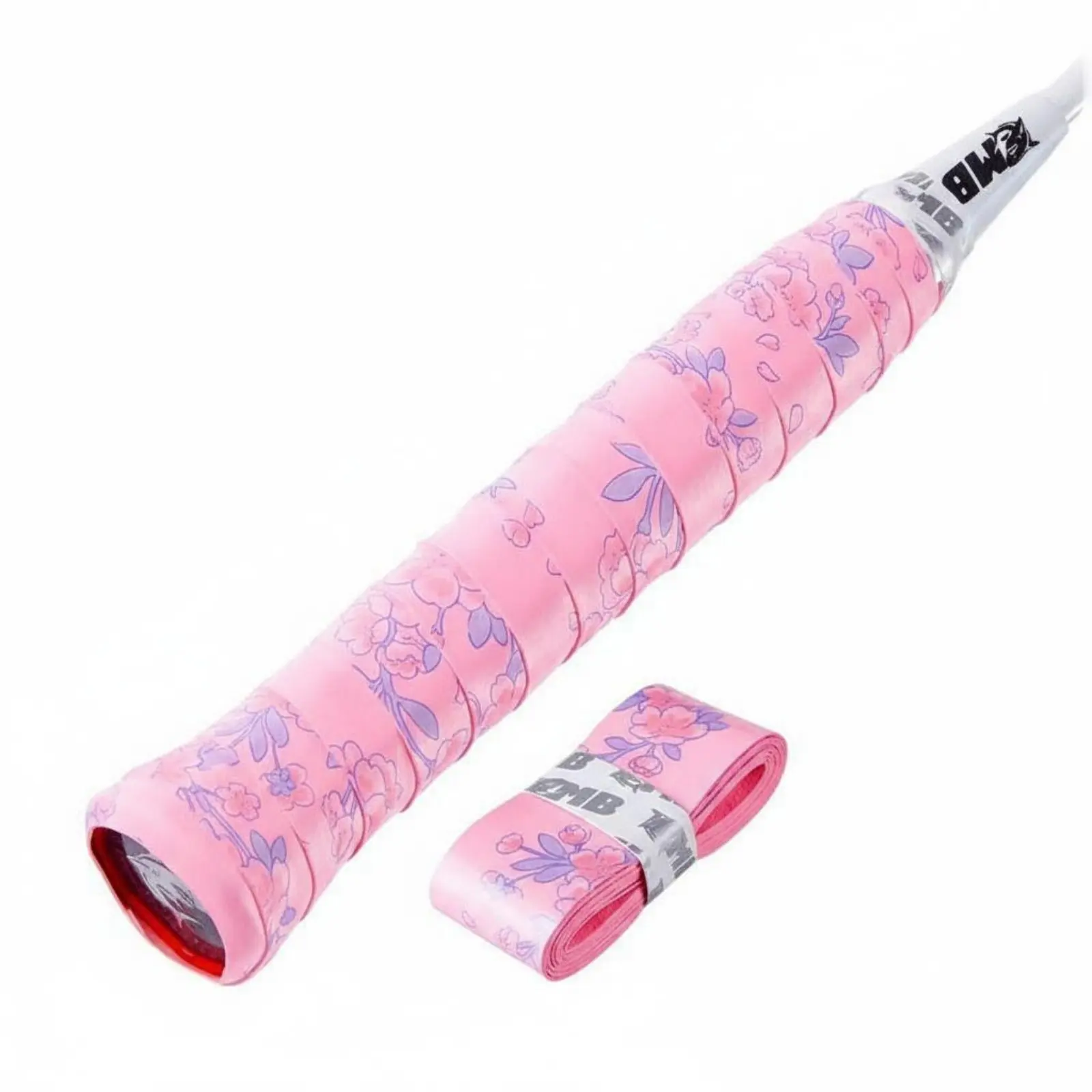 

2 Pieces Cherry Flower Racket Grip Shock-Absorbing Floral Pattern Handle Wrap Sweat Absorbent Handle Wrap Comfortable for Gym