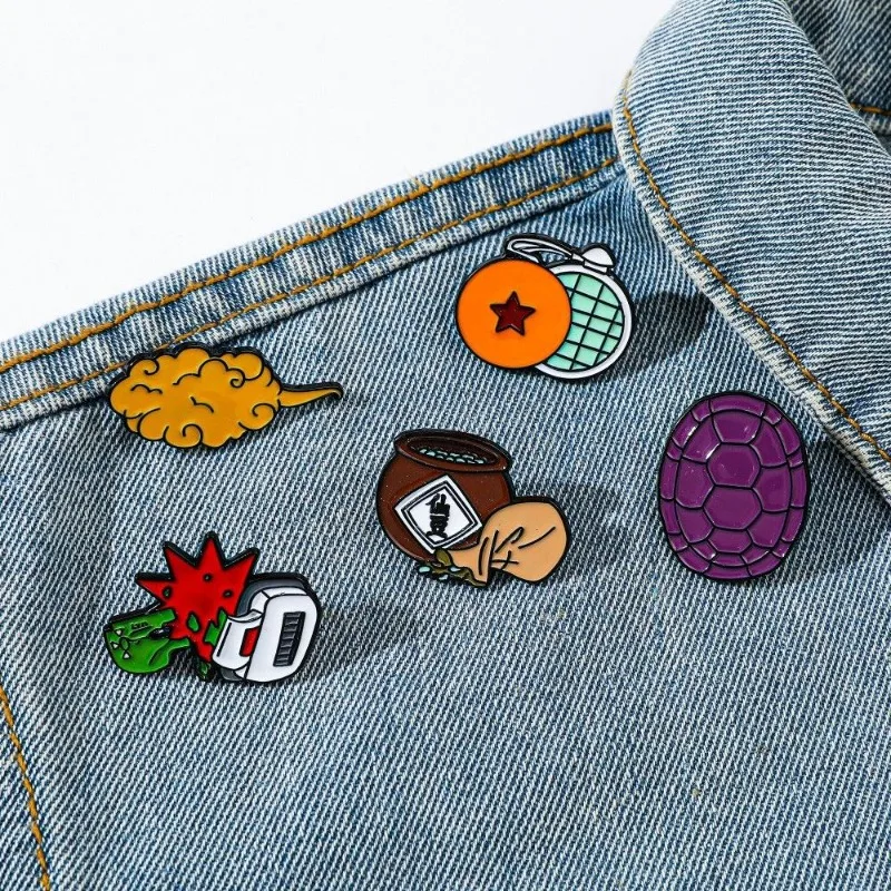

New Animation Dragon Ball Goku Turtle Immortal Metal Badge Kawaii Peripheral Character Props Brooch Clothes Backpack Accessories