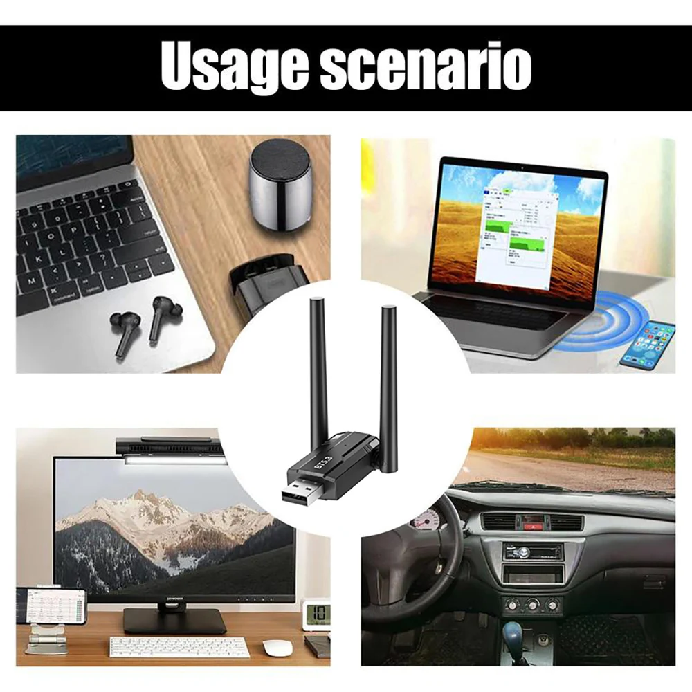 Adattatore USB Bluetooth 5.4 da 150 m Dongle 5.3 per PC Mouse wireless Tastiera Musica Audio Ricevitore Bluetooth Trasmettitore Driver gratuito