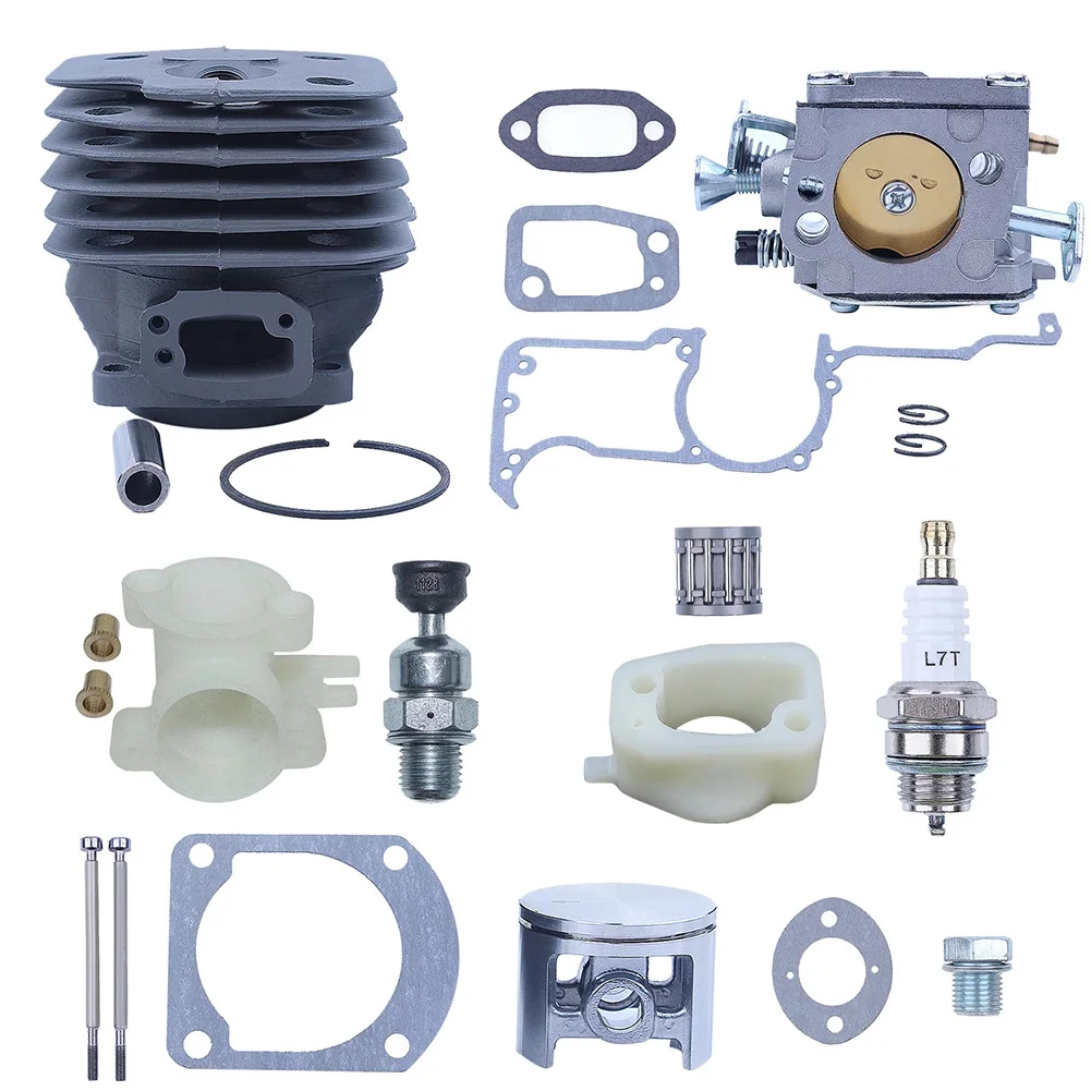 Big Bore 52mm Cylinder and Carburetor Kit Designed for For 266XP 266 266SE Chainsaw with Full Component Gasket Set