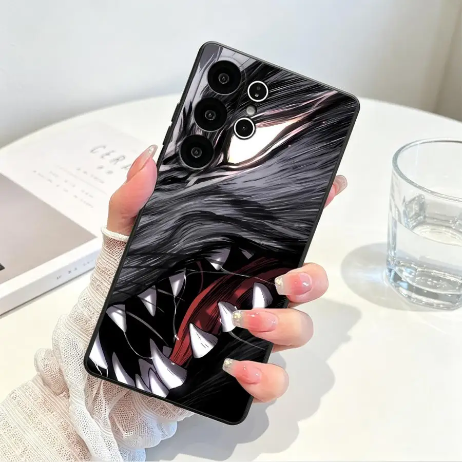Black Wolf Skull Phone Cover Case for Samsung Galaxy S26 Ultra S25+ S25 Plus S10 S9 S26+ Note 20 8 9 10 S23 S20 S21 FE S24 S24+
