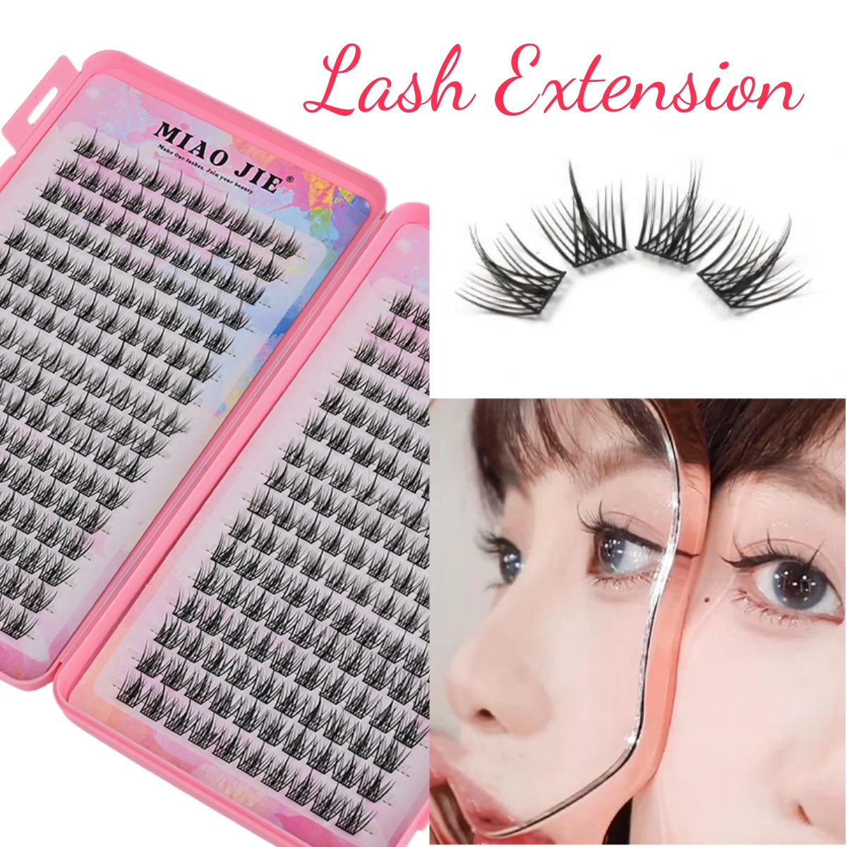 MIAOJIE 32Rows Manga Lash Eyelash Book High Quality Cluster Lashes Manhua Eyelashes Elf Makeup Strand Eyelashes Y2K Eyelashes