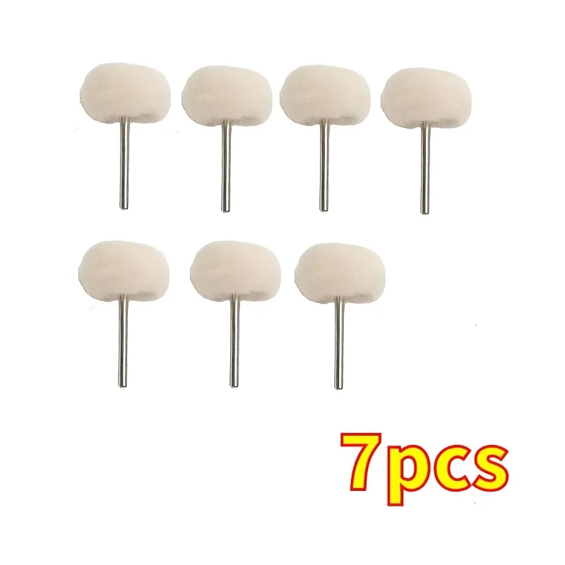 7Pcs 3mm Shank Polishing Kit Rotary Buffing Wheel Heads Metal Wood Jade Jewelry Grinding DIY Electric Grinder Accessories