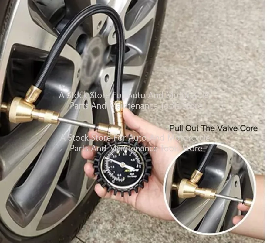 ATsafepro Tire Deflator Pressure Gauge 75Psi 2 in 1 Professional Rapid Deflate Special Chuck for 4X4 Large Offroad Tires on Jeep