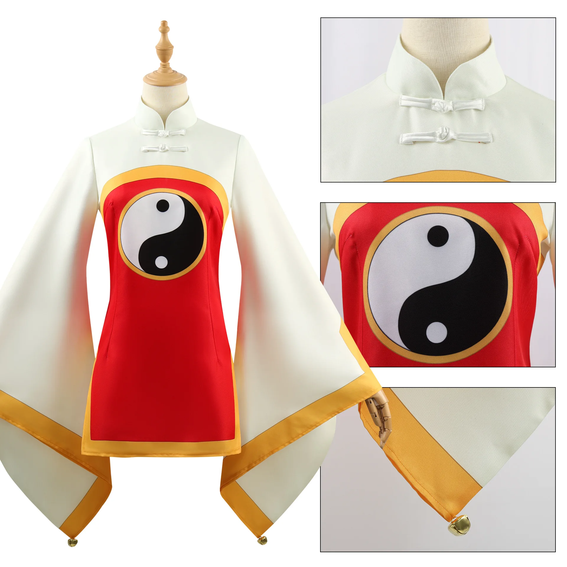 Cardcaptor Sakura Meiling Li Cosplay Costume Best-selling Wig Rose Net Traditional Chinese Dress Set Convention Budget-Friendly