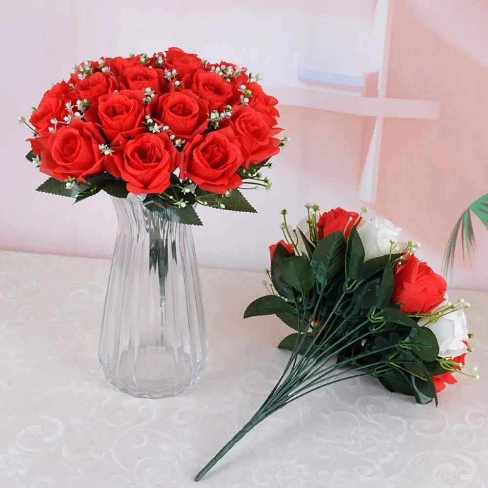 18 Köpfe Echte Glückliche Blume Mini Fotografie Foto Geschenk Valentinstag Blumen 10 Farben Natürliche Simulierte Rose Heimdekoration – Detail 10