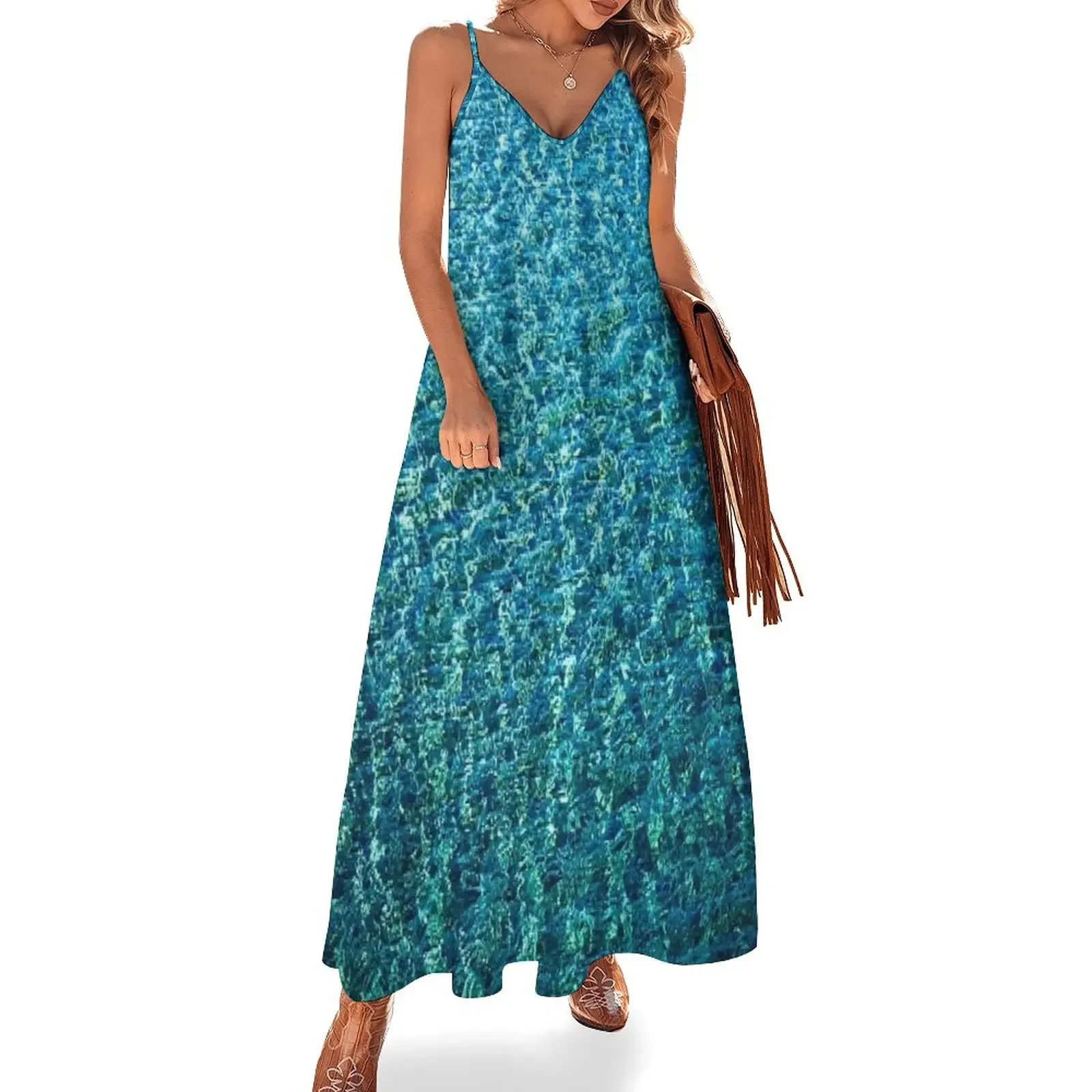 

Blue Ocean Waves Sleeveless Dress long sleeve dresses Dress for girls