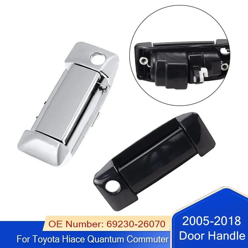 

Black Chrome LHD Right Sliding Door Exterior Outer Handle for 2005-2018 Toyota Hiace Quantum Commuter 69240-26090 69230-26070