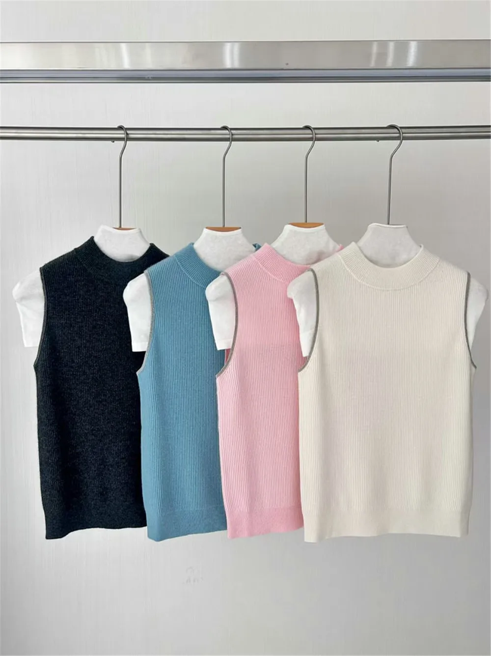 

Женский осенне-зимний новый кашемировый жилет с тяжелой цепочкой из бисера, элегантный темпераментный вязаный жилет без рукавов