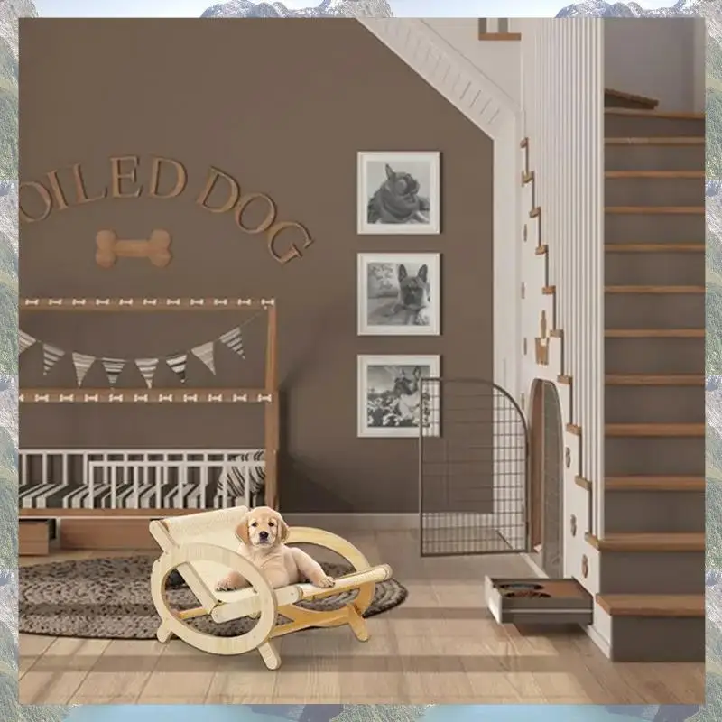 

2025 трендовая приподнятая кровать для домашних животных, стул с каркасом для сна для кошек, регулируемая кровать с царапинами и холщовым чехлом, устойчивый к царапинам