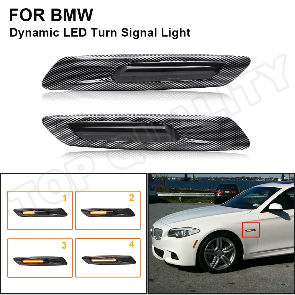 For BMW 5-Series F10 Sedan F11 Touring Pre-LCI 2011-2013 528i 528iX 535i 535iX Led Dynamic Side Marker Light Turn Signal Lamp