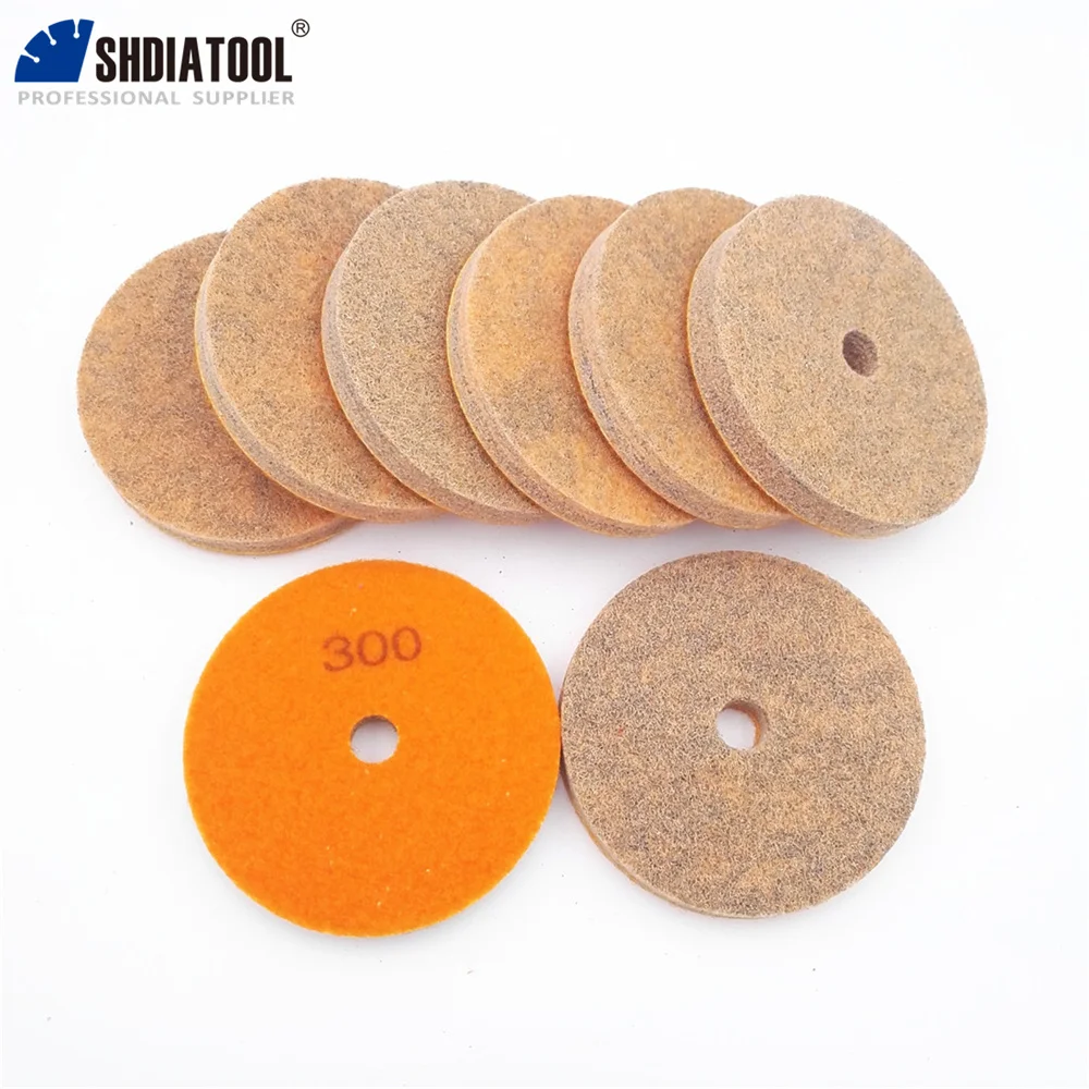 DIATOOL 10 cái 4 inches Kim Cương Sponge Đánh Bóng Pads Cho Đá Mềm Đá Cẩm Thạch Đá Nhân Tạo Terrazzo Grit #300 Đường Kính 100 MÉT
