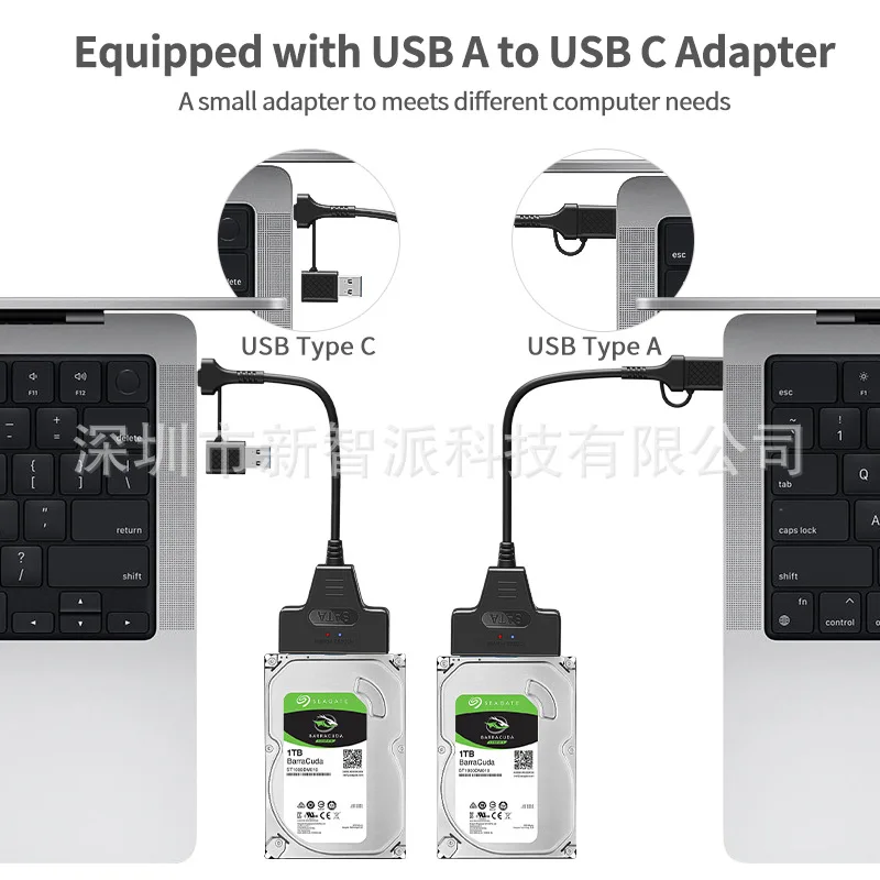 Cable Up To 6 Gbps High Speed Laptop Accessories SATA to USB3.0/Type-C Adapter 2 in 1 Usb Computer Cables Connecting Peripherals