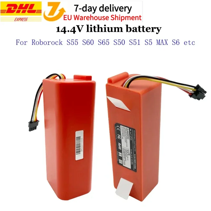 

Air Transport，14.4V BRR-2P4S-5200S Robotic Vacuum Cleaner Battery for Xiaomi Roborock S55 S60 S65 S50 S51 S5 MAX S6 Part E45/S45