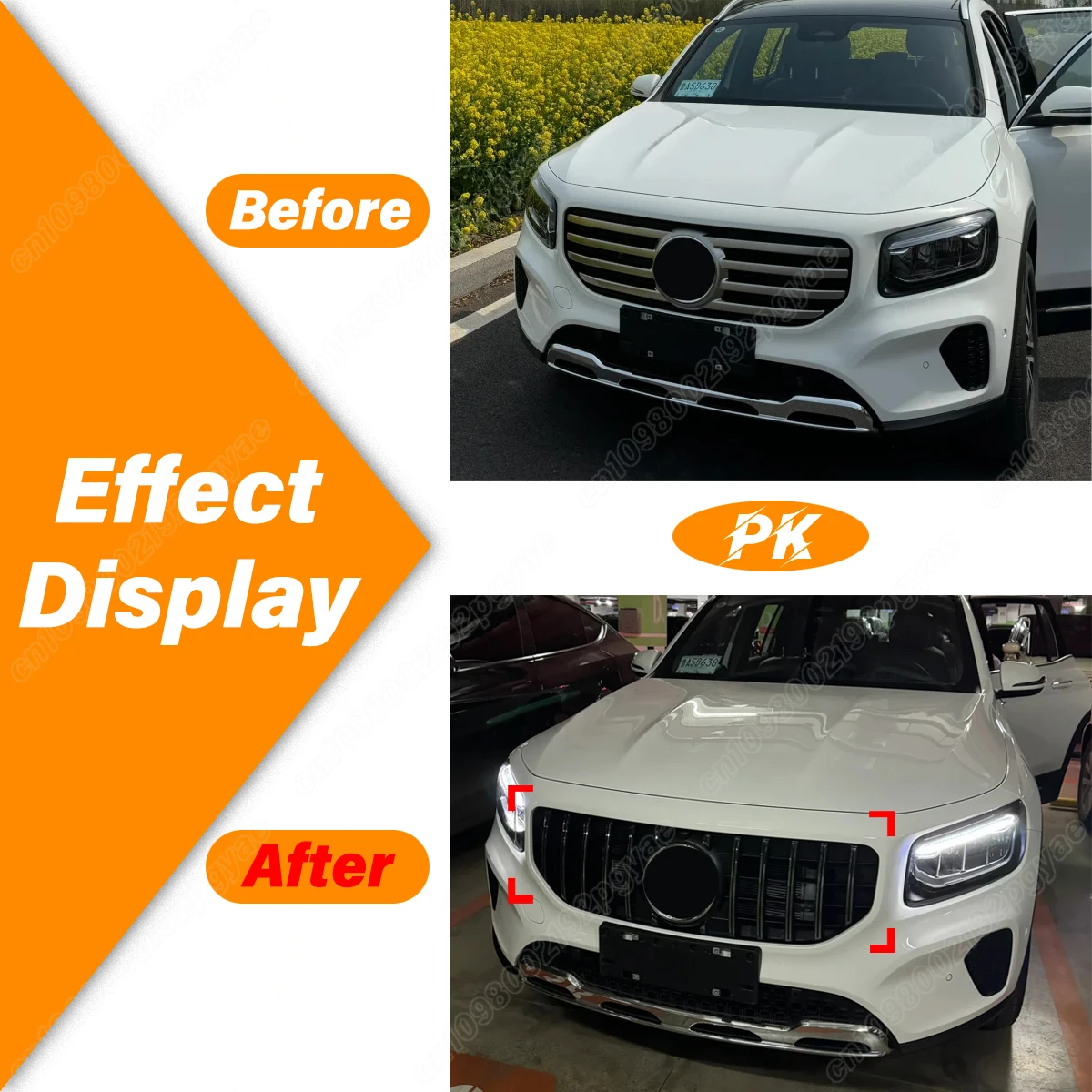 For Mercedes Benz GLB-Class X247 2020 2021 2022 2023 2024 Car Front Bumper GT Radiator Air Intake Grille Racing Radiator Cover