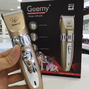 2021 Nový profesionální dobíjecí zastřihovač vlasů GEEMY GM635 Elektrický zastřihovač chlupů pro domácí mazlíčky 10 nejlepší prodej zastřihovač vlasů geemy - №7