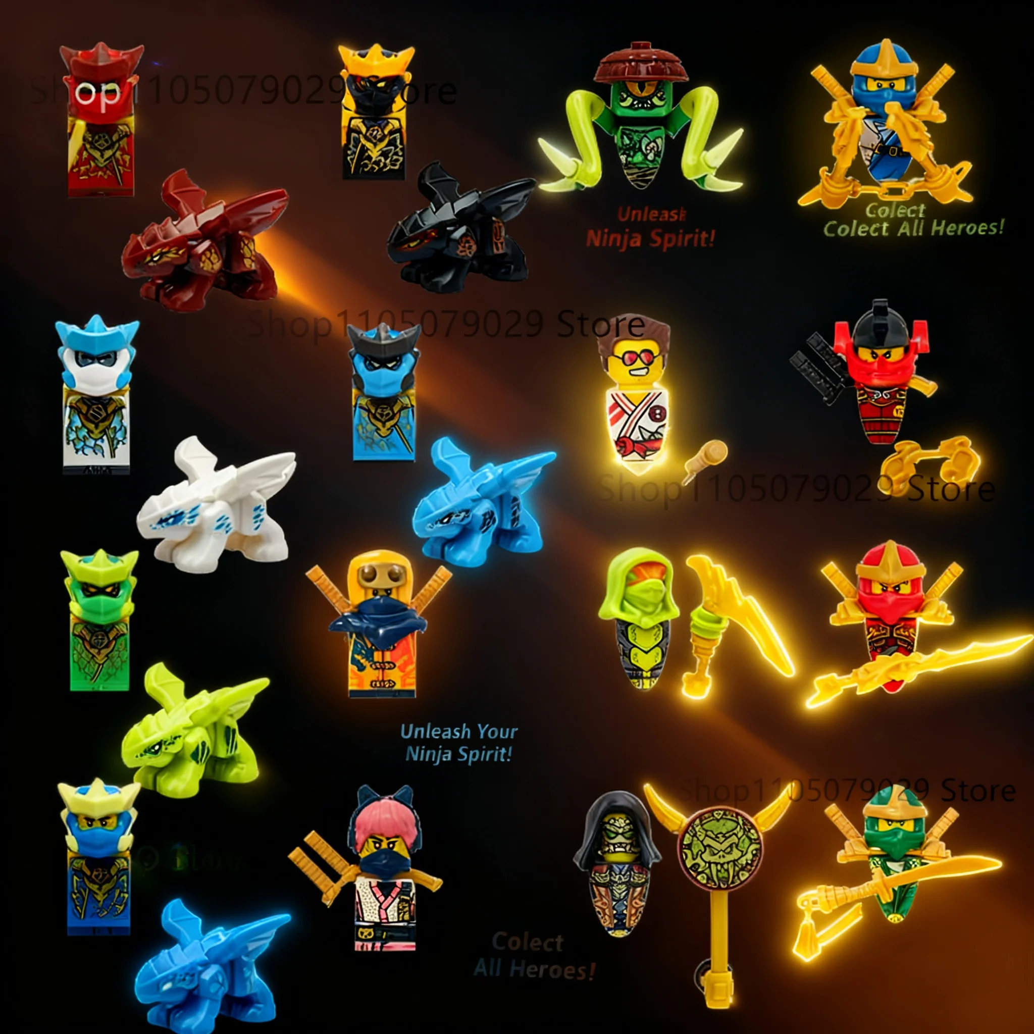 Anime Cartoon TV Ninja 20S Dragon Lloyd Jay Kai Zane Nya Cole Bricks Building Blocks Toy for Kids DIY Gift