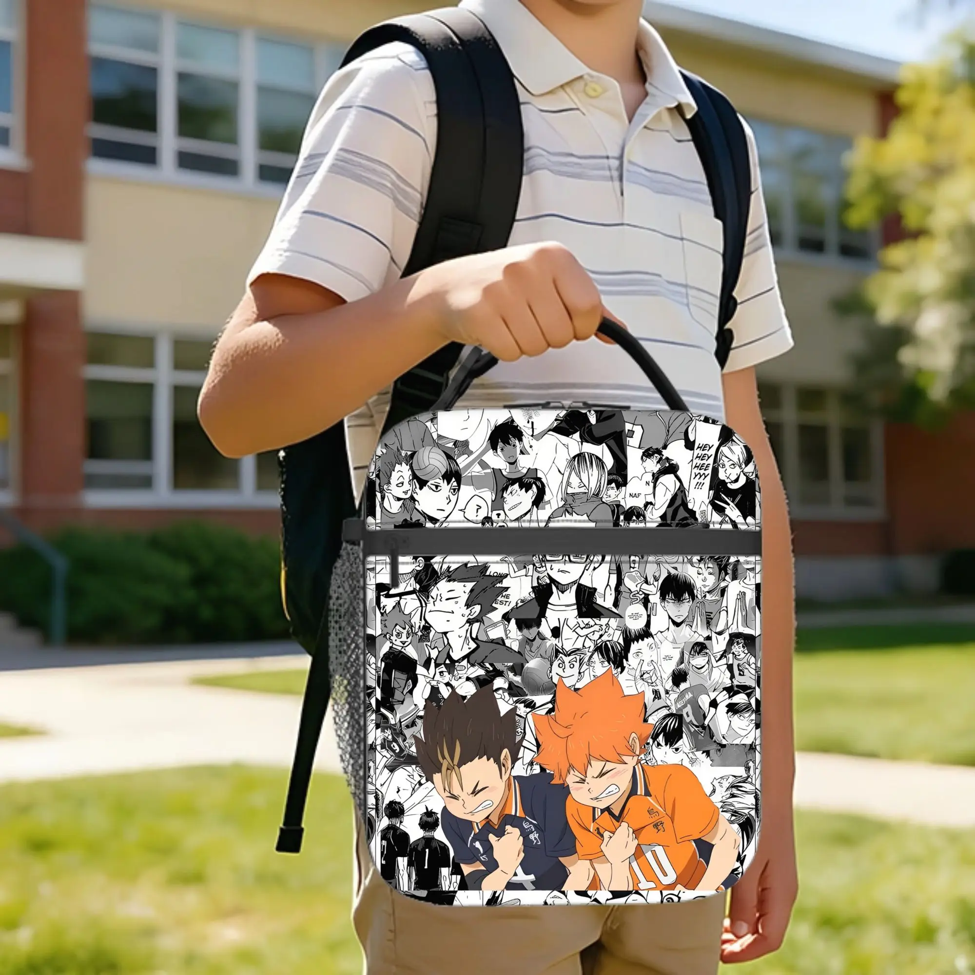 Haikyuu  Insulated Lunch Bag Thermal Bag Reusable,Lunch Container Volleyball Manga High Capacity Tote Lunch Box Food Handbags