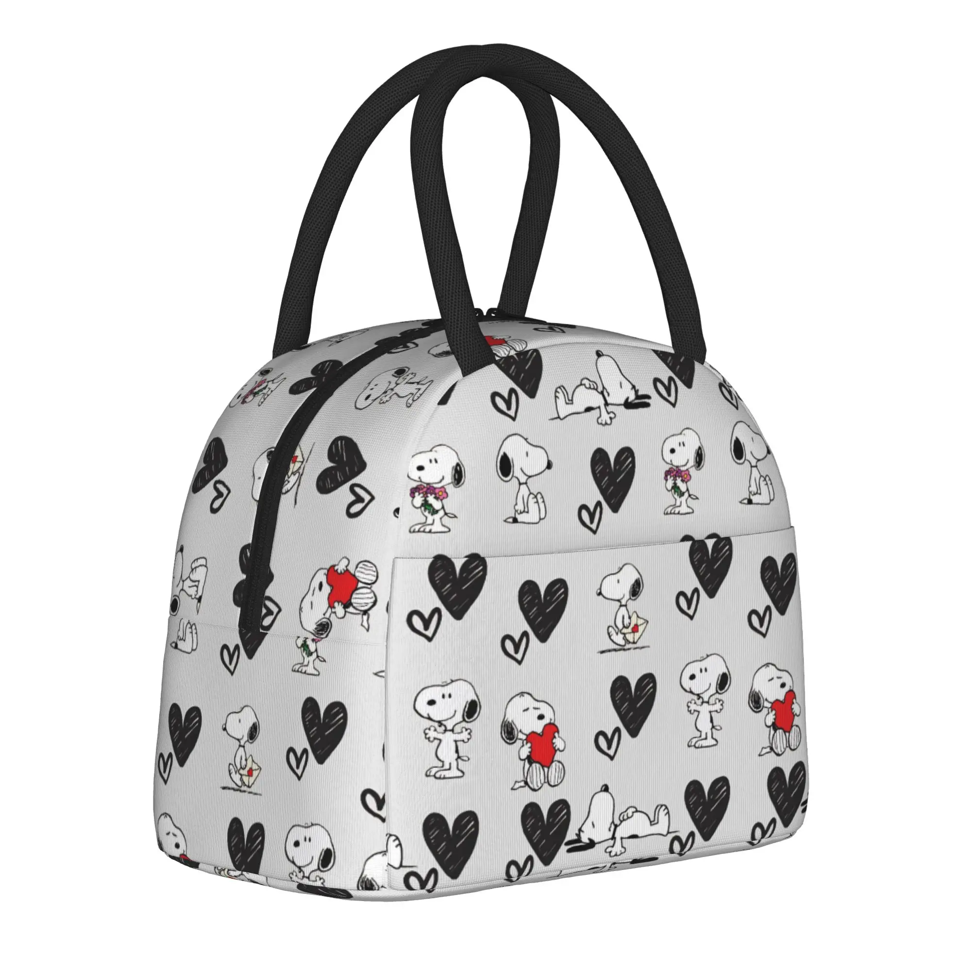 

Snoopy Dog Insulated Lunch Bag Leakproof Cartoon Heart Meal Container Thermal Bag Tote Lunch Box School Picnic Food Storage Bag