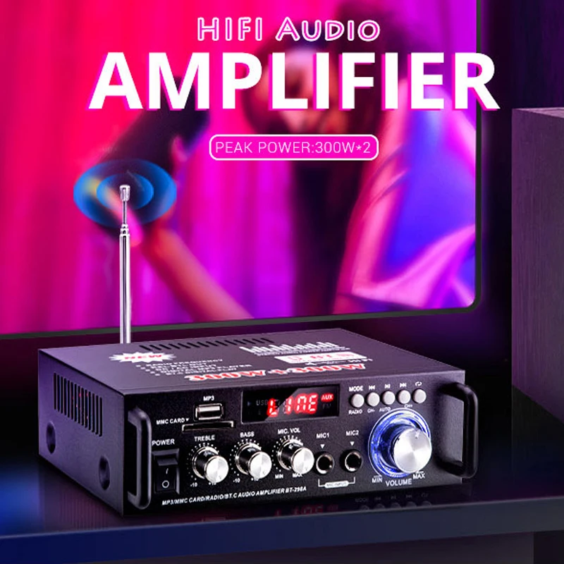 600 واط 298A مكبرات الصوت المنزلية HIFI USB راديو FM سيارة الصوت بلوتوث مكبر للصوت AK35 مكبر للصوت مضخم الصوت مسرح نظام الصوت