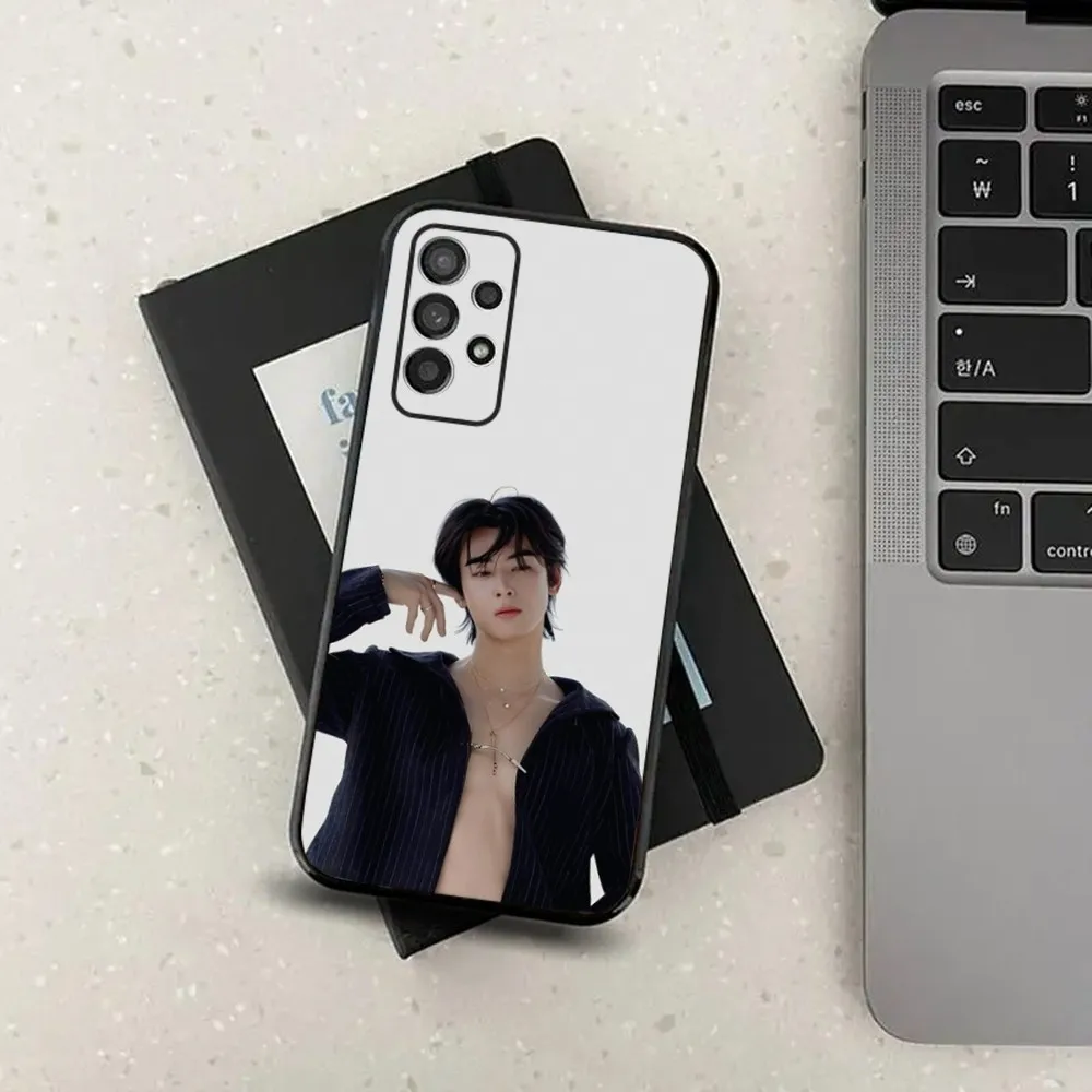 kpop Astro Cha E-Eun Woo Phone Case For Samsung Galaxy A13,A21s,A22,A31,A32,A52,A53,A71,A80,A91 Soft Black Cover