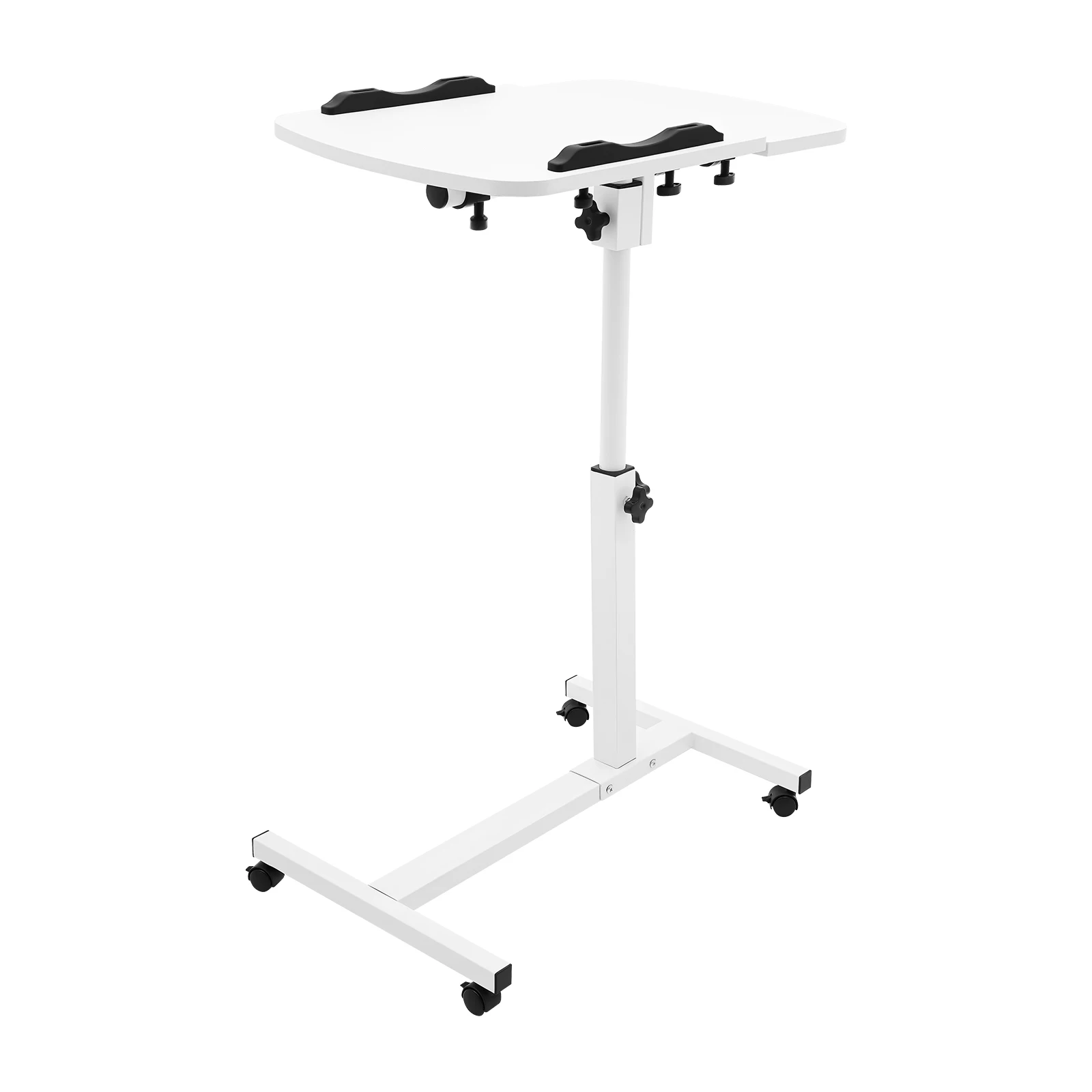 

Adjustable Mobile Rolling Laptop Cart Computer Workstation Desk, Mobile Stand Sofa/ Bed Side Table W/ Lockable Casters