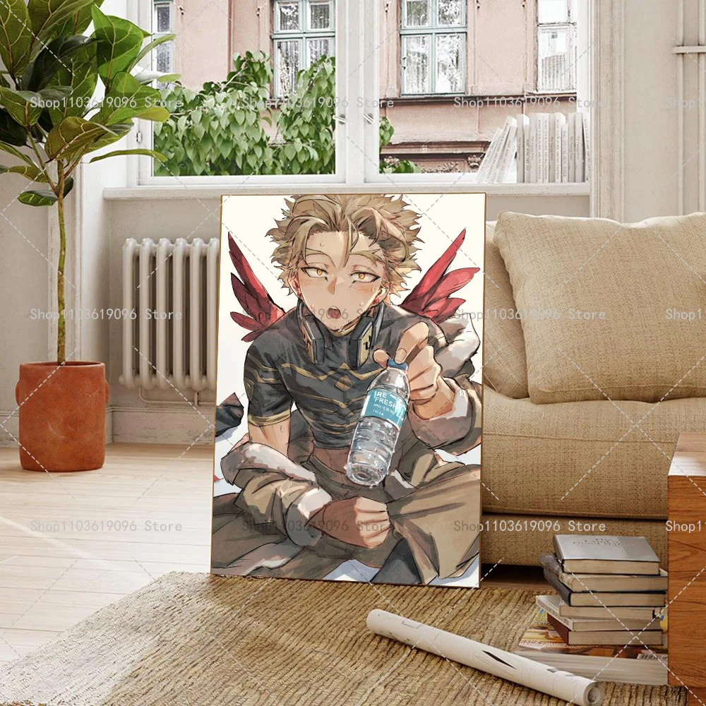 Anime My Hero Academia Hawks Classic Anime Poster Self-adhesive Art Waterproof Paper Sticker Coffee House Bar Room Wall Decor