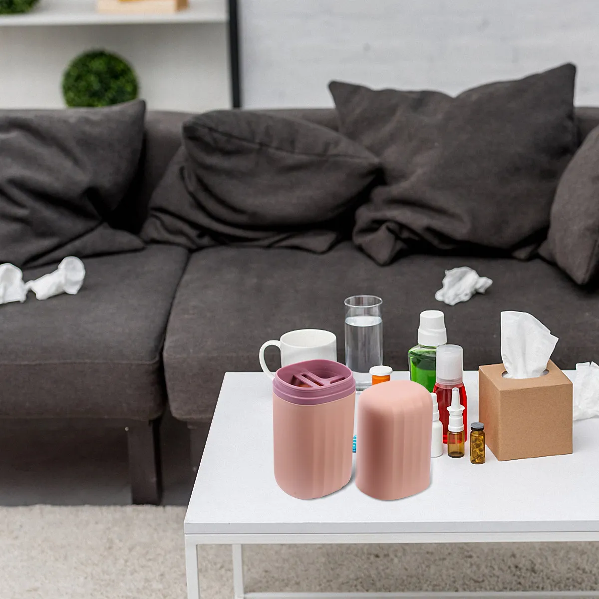 

Компактный стакан для чистки зубов, 2 шт., контейнер для зубной щетки с крышкой, органайзер для ванной комнаты, для дома или путешествий