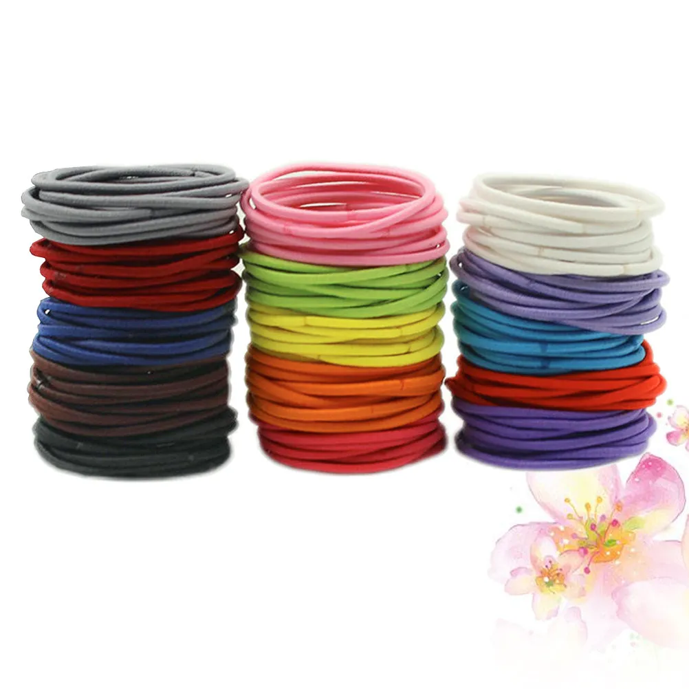 

200 шт. эластичных резинок для волос разных цветов, стильные держатели для хвоста для женщин