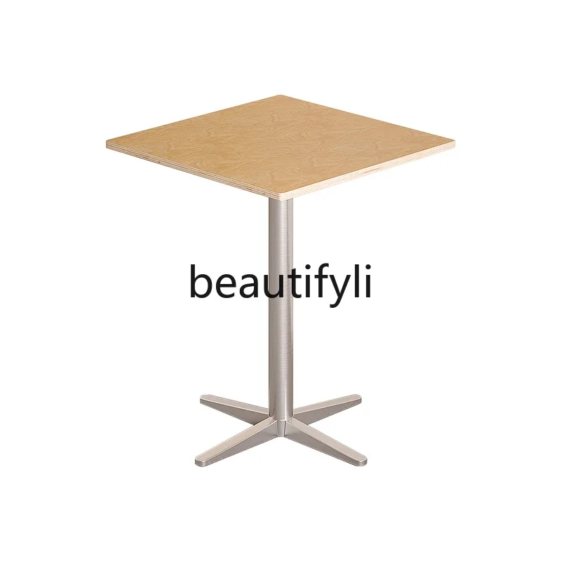 

Ocean plate table Dessert shop Western restaurant Commercial dining table and chair combination dining Simple square table