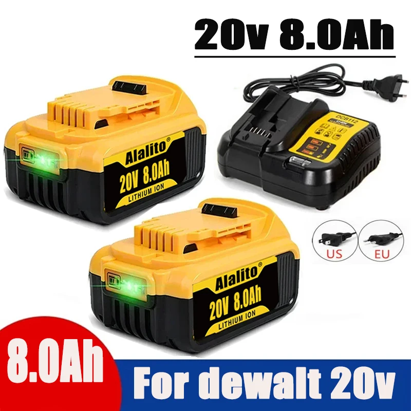 

Original DCB200 8000mAh 20V Lithium Replacement Battery For Dewalt 18V DCB184 DCB200 DCB182 DCB180 DCB181 DCB182 DCB201 DCB206