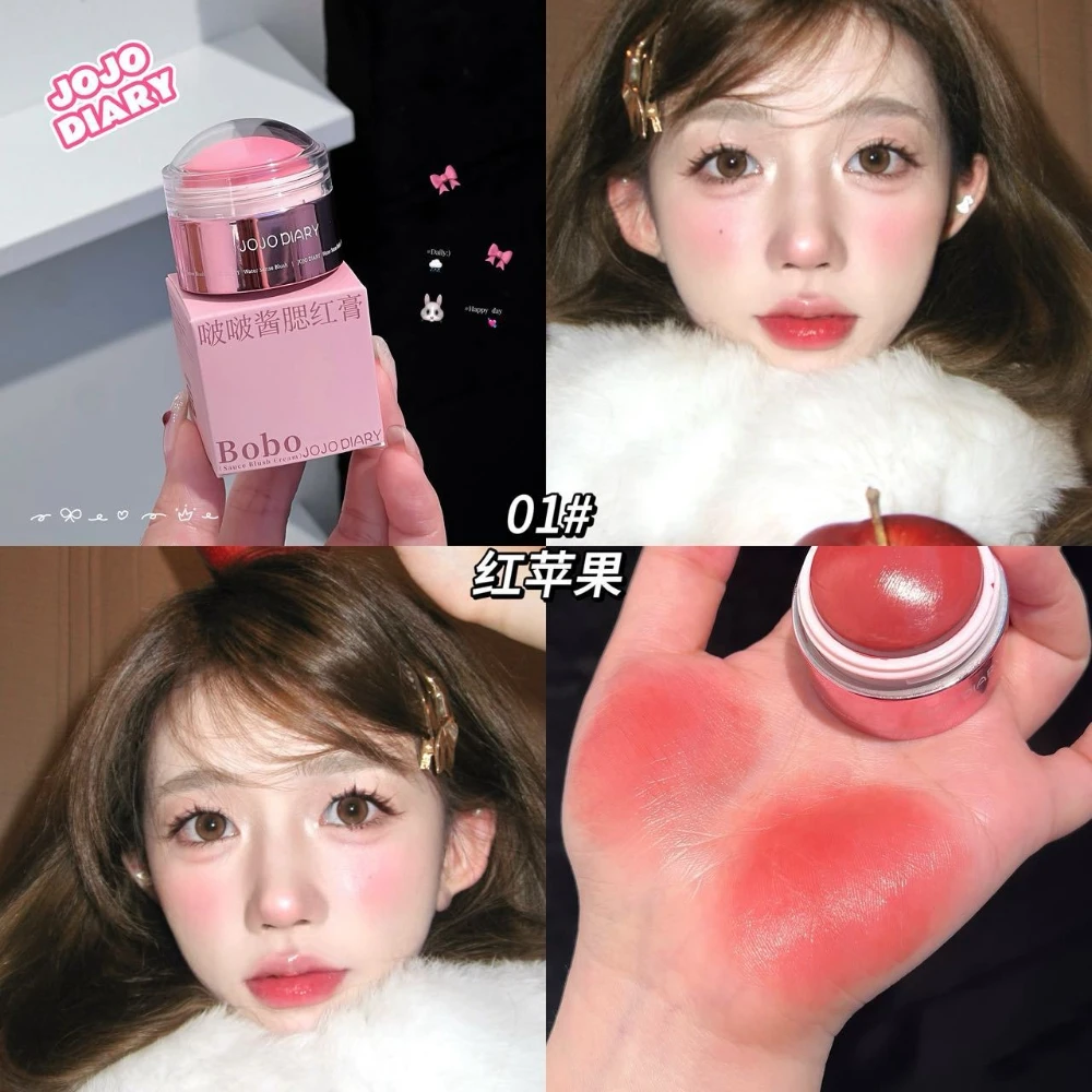 Creamy Purple Blush Stick Soft Face Blusher Cream Korean Make Up Mousse Blush Mud Peach Cream Rouge Cheek Tint Cosmetics