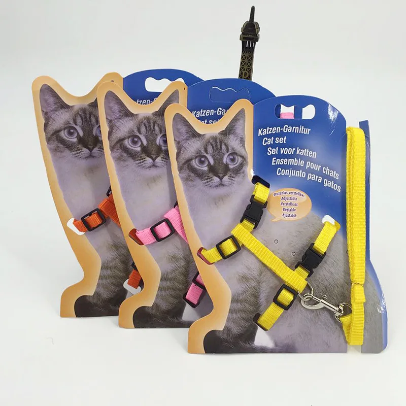 H Shape Cat Harness and Leash Set, Adjustable Escape Proof Cat Walking Rope, Kitten Chest Strap Cat Chain Pet Supplies for Outdo