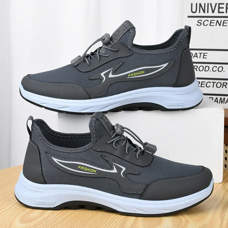 

Men Casual Socks Shoes Flyweaving Mesh Sports Breathable Lightweight Running Sneakers Casual Lace-up Summer
