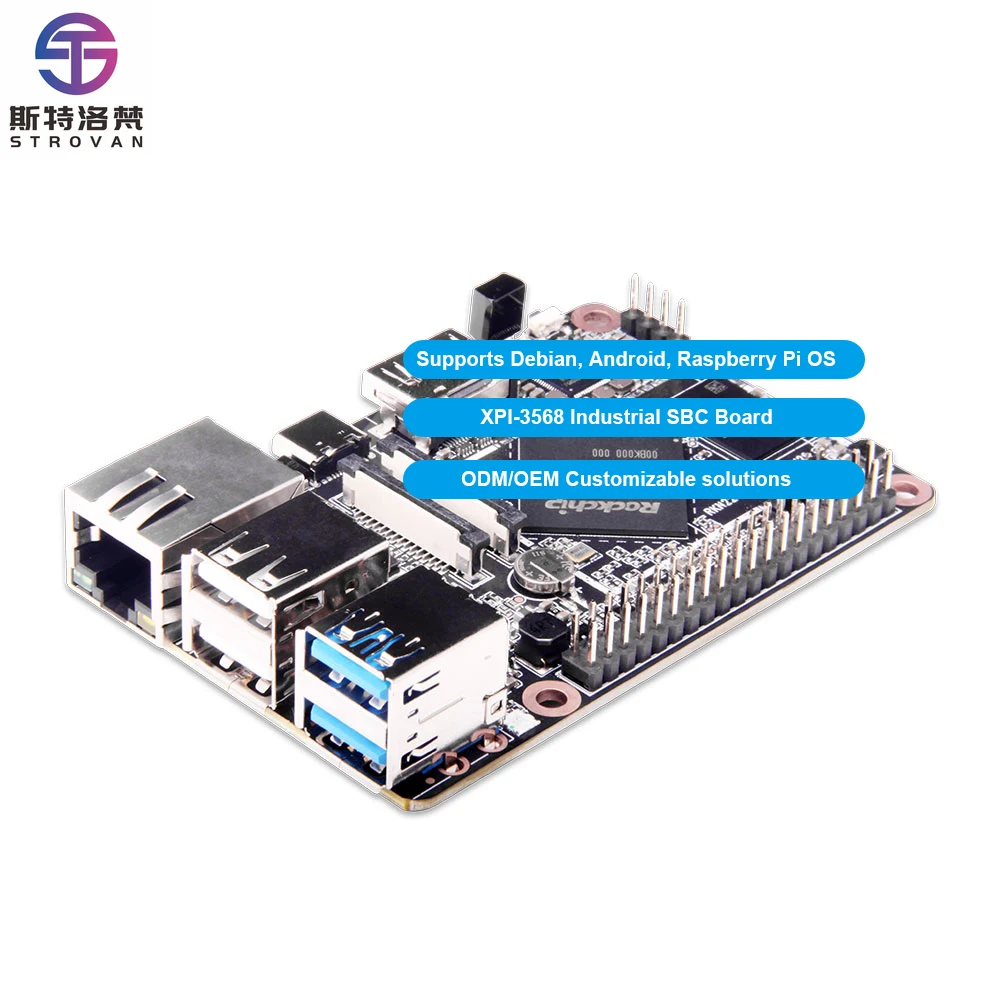 RK3568 Development Boards SBC Board with 2K/4K Dual HD  4GB/16GB RAM for Android 2K Kits Included