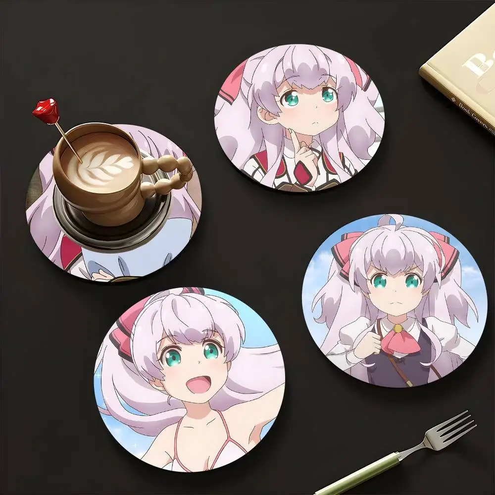 1pc Adele Von Ascham Anime Characters Wooden Coaster Colour Printing Cup Mat Home Desk Decoration Gifts
