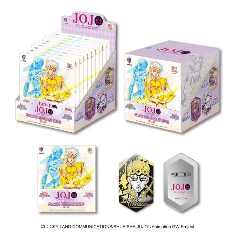 Genuine KABAO JoJo Golden Wind Refractive Luminous Mirror Badge Tinplate Anime Badge Pin Clothing Decor Anime Perimeter Gift