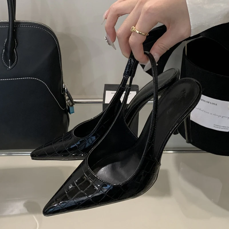 

Eilyken Street Style Elegant Women Pumps Fashion Slingback Pointed Toe Sexy Thin High Heels Shoes Spring Zapatos De Mujer