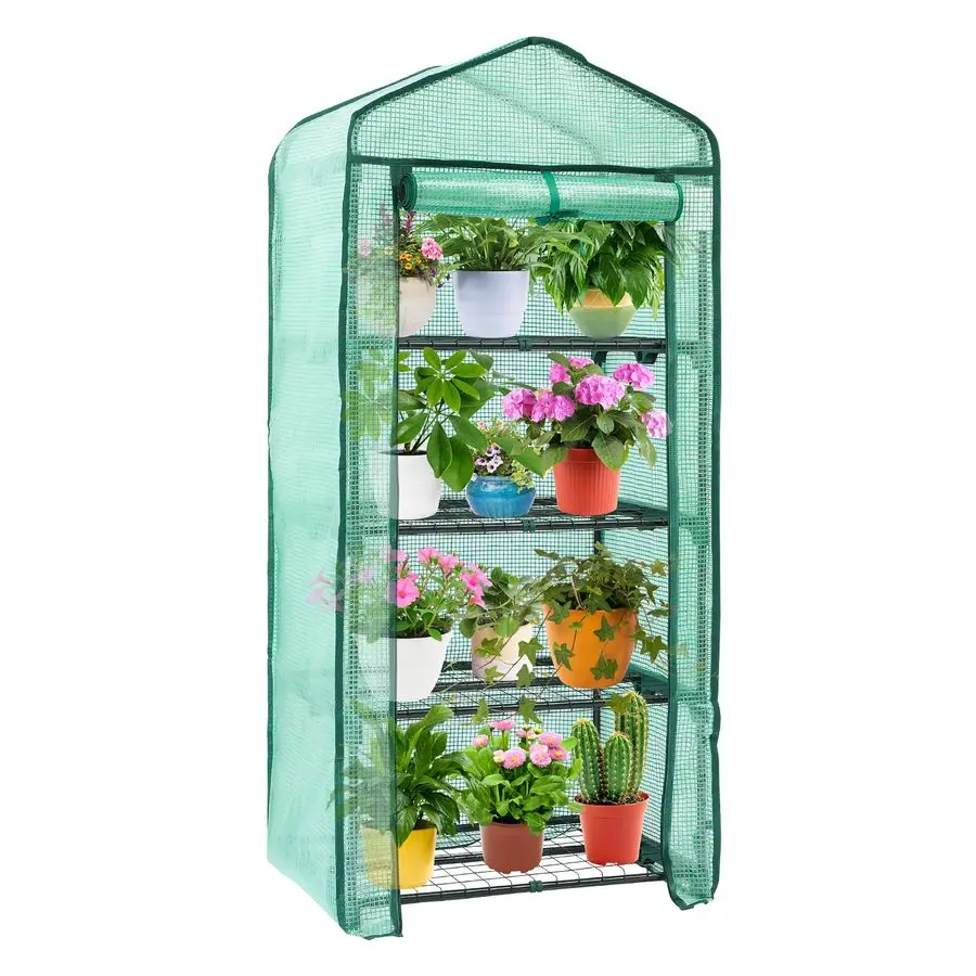 

Mini Greenhouse for Indoor Outdoor, Small Plastic Plant Green House 4Tier Rack Stand Portable Greenhouses with Durable PE Cover