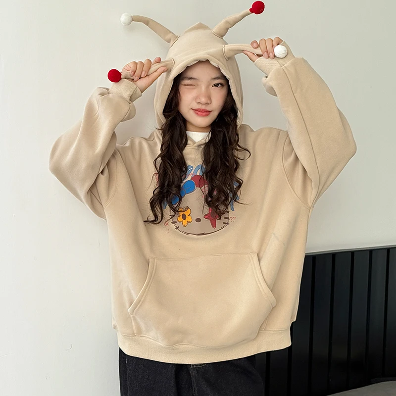 جديد الاطفال مصمم الخريف هوائي مقنعين البلوز لفتاة التوأم القطن الكرتون هوديس الأطفال الربيع ملابس كاجوال 5-14Y #2