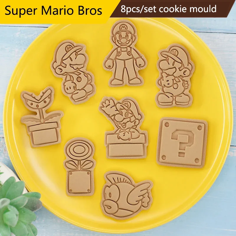 

8 Pcs/set Super Mario Biscuit Mould Plastic DIY Baking Accessories Tools Custom Cookie Cutter Set Cookie Birthday Decorating