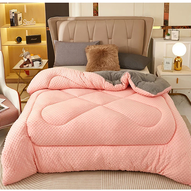 Bean fleece quilt household thickened warm lamb fleece winter quilt student dormitory quilt core spring and autumn quilt