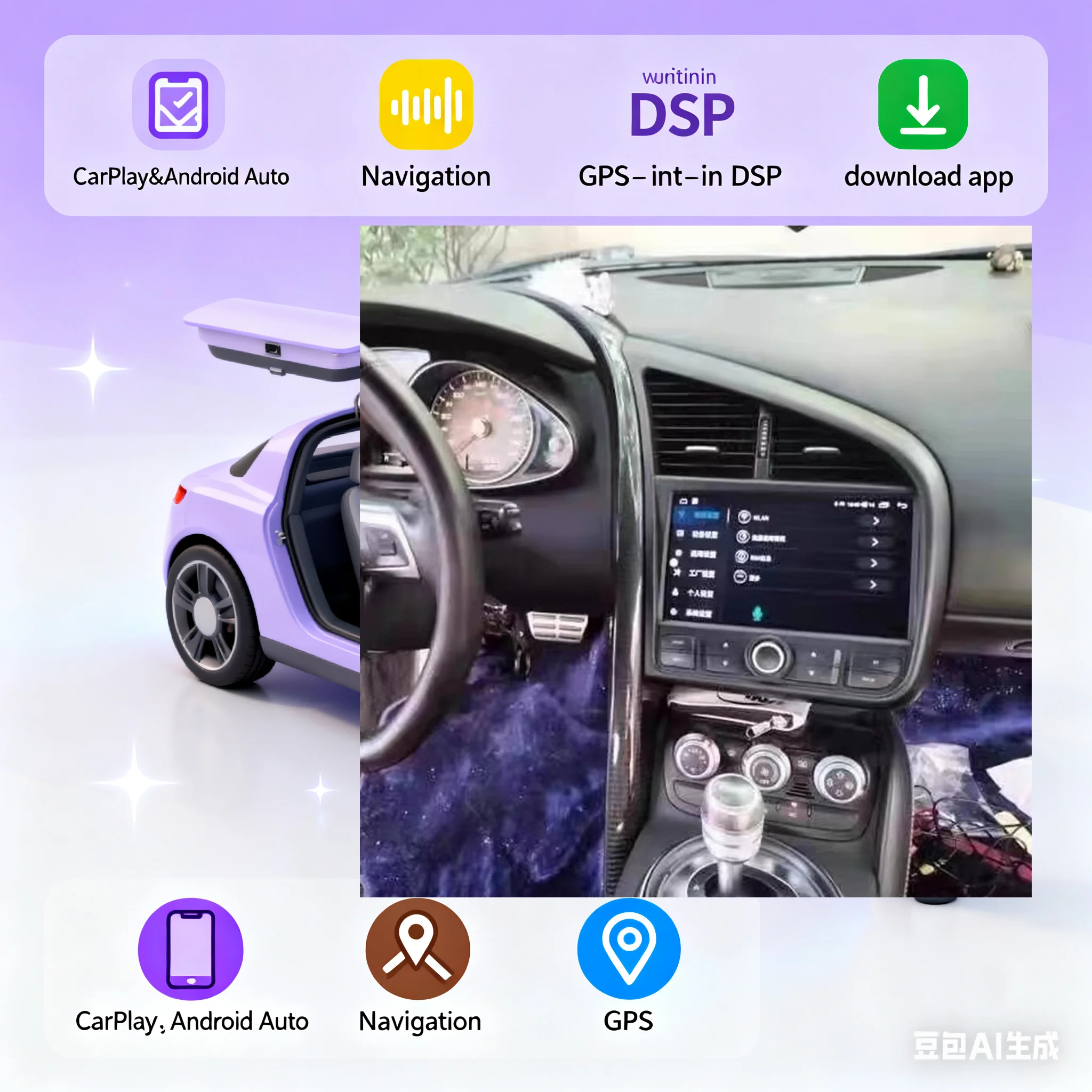 

256G Android13 For Audi R8 2007-2015 Car GPS Navigation Auto Stereo HeadUnit Multimedia Radio Recorder Music DVD Player Carplay