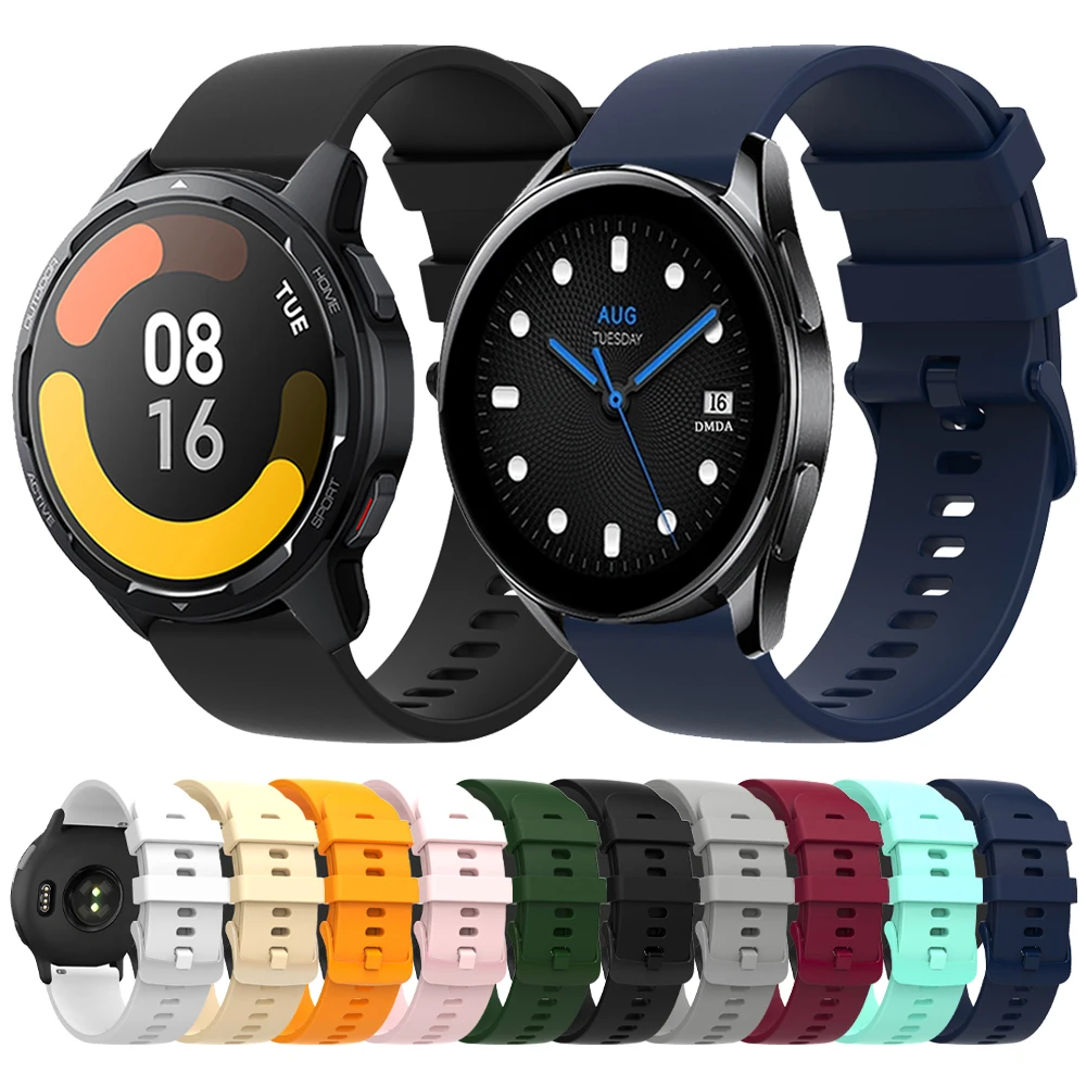 Sports Soft Silicone Strap for Xiaomi Watch Color 2 Smart Watch Bands Mi Watch S3 S2 S1 Pro Replace Bracelet 20mm 22mm Wristband