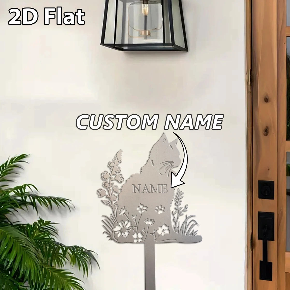 1pc Custom Rural Cat Metal Decorative Ground, Outdoor Decor,As Wedding Decor for Yard Art, Yard Decoration,Best Gift for Friends