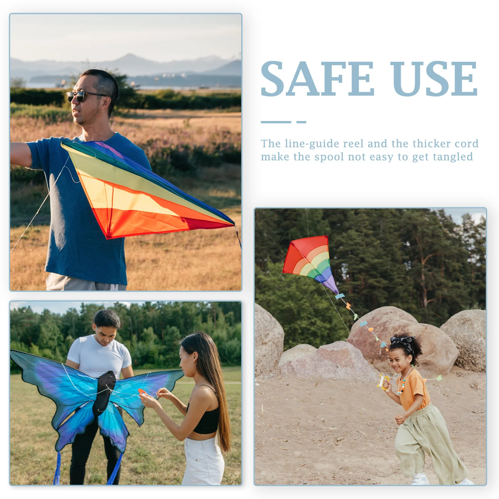 Hand Grip String Winder Blue Durable Kite Bearing Reel Smooth Line Guide Spool Resistant Outdoor Kite Accessories