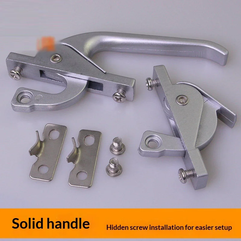 Up Down Linkage Handle Silver Gray Casement Window Lock Handle Old-fashioned Handle Lock Accessory For External Window Opening
